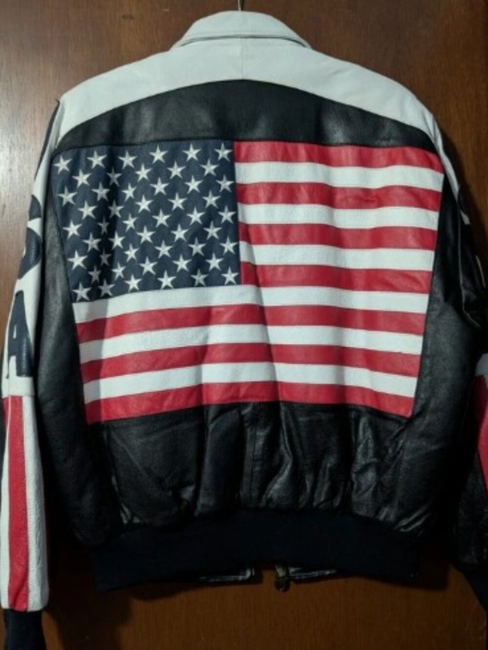 Men's Leather USA Leather Bomber Jacket